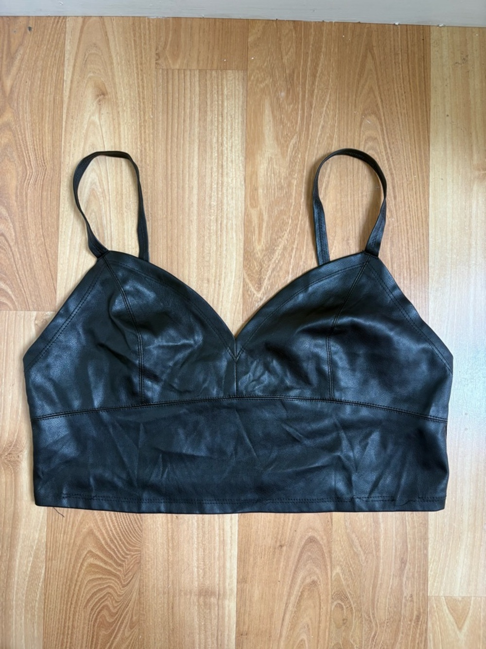 ViVi Black Faux Leather Top